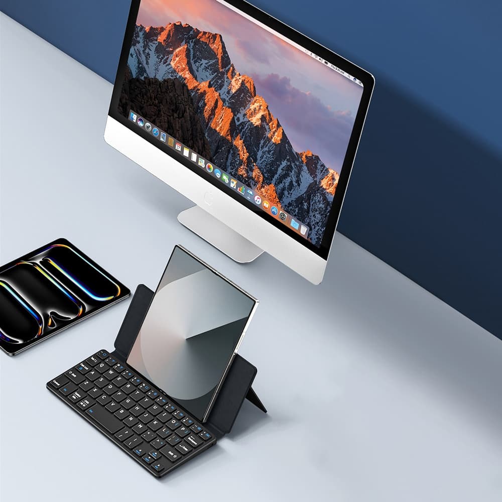Dux Ducis Πληκτρολόγιο Mini με Θήκη, Bluetooth 5.0, Universal, USB-C, 180mAh, Αγγλική Διάταξη, Μαύρο 5