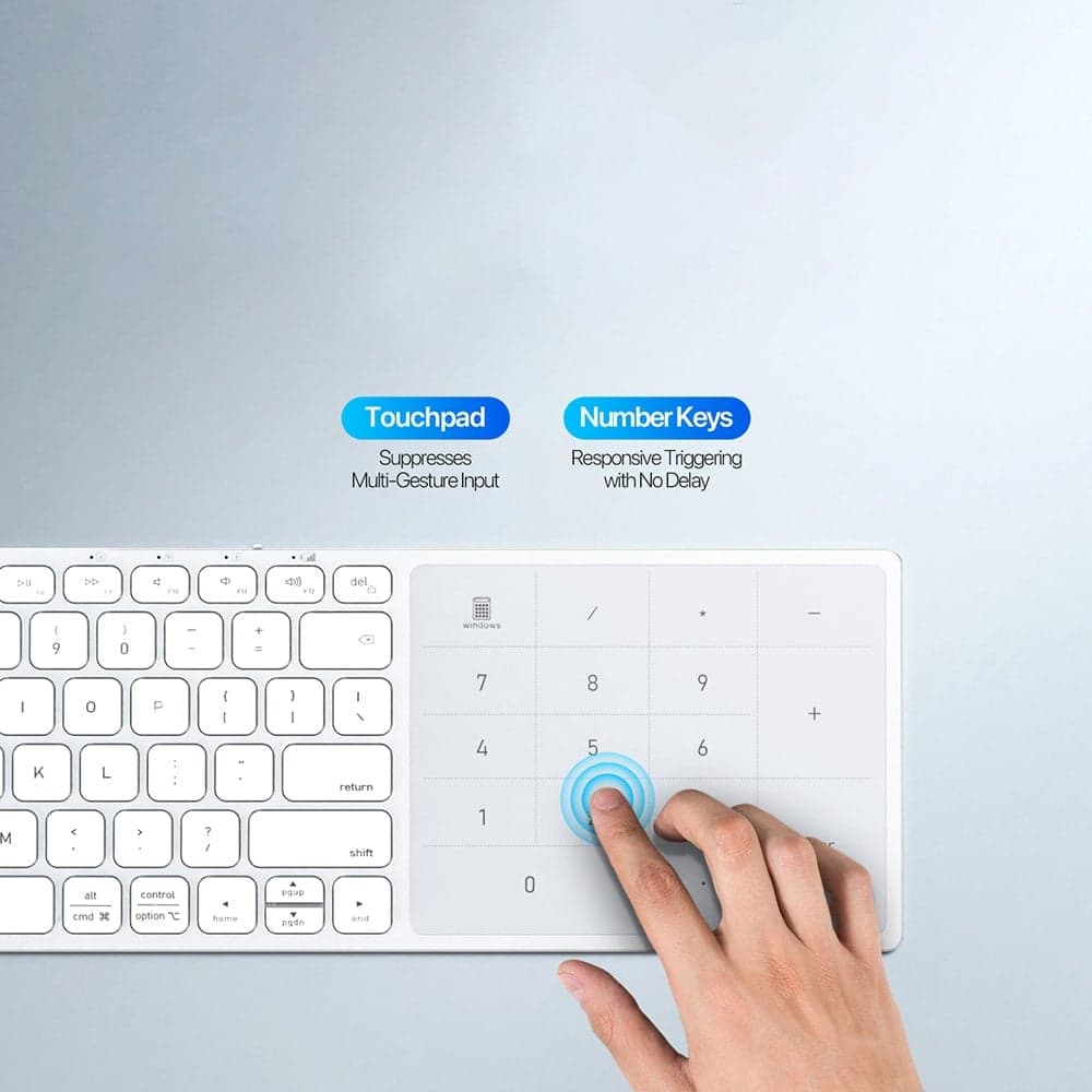 Dux Ducis LK Series Ασύρματο Πληκτρολόγιο, Bluetooth 5.0, Universal, USB-C, 500mAh, Αγγλική Διάταξη, Λευκό 3