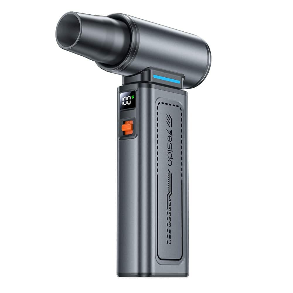 Yesido YF19 Φυσητήρας, 130000RPM, Χωρίς Ψήκτρες, 100 Ταχύτητες, 4000mAh, Ψηφιακή Οθόνη, Γκρι