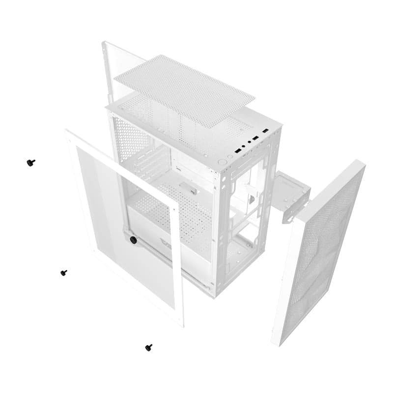 Darkflash M305 Mesh Θήκη Υπολογιστή Χωρίς Ανεμιστήρες, Λευκή 6