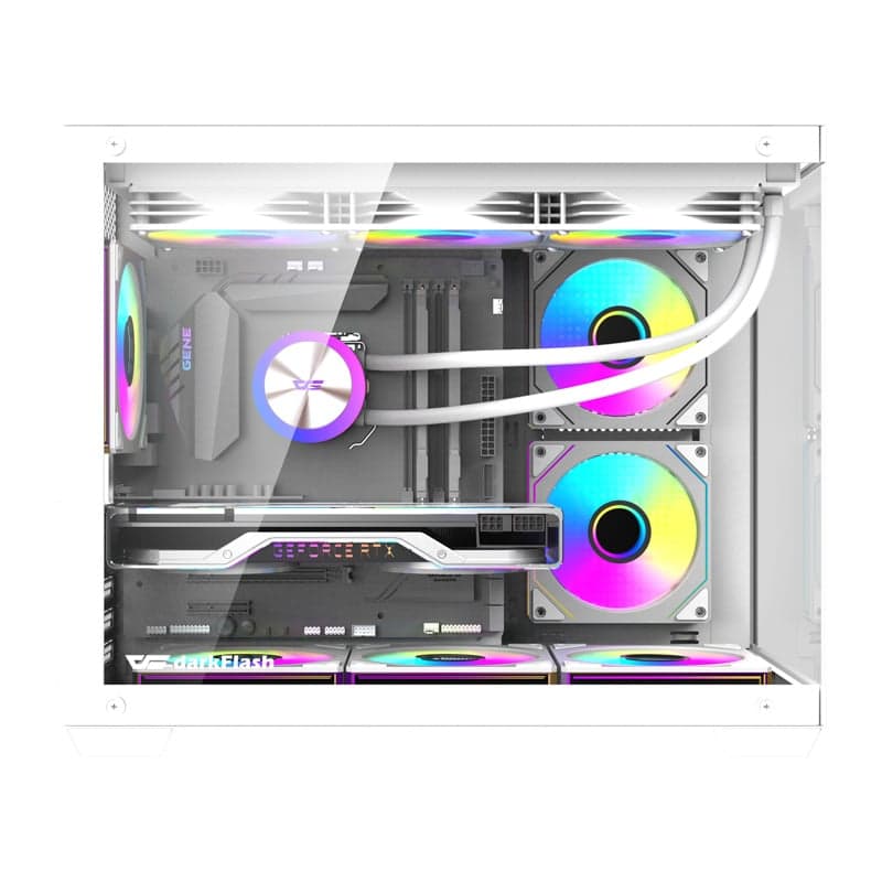 DarkFlash B275 PRO Θήκη Υπολογιστή με 6 Ανεμιστήρες RGB, Λευκή 4