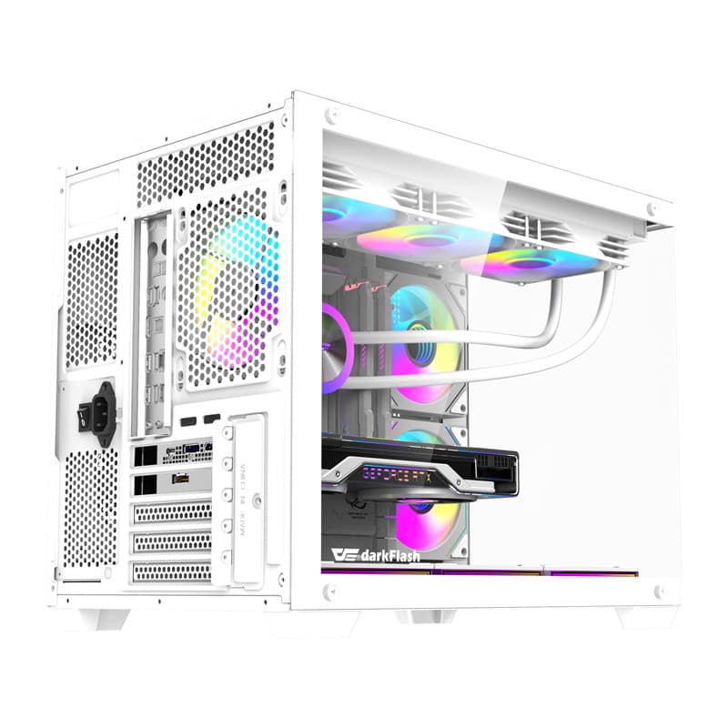 DarkFlash B275 PRO Θήκη Υπολογιστή με 6 Ανεμιστήρες RGB, Λευκή 3