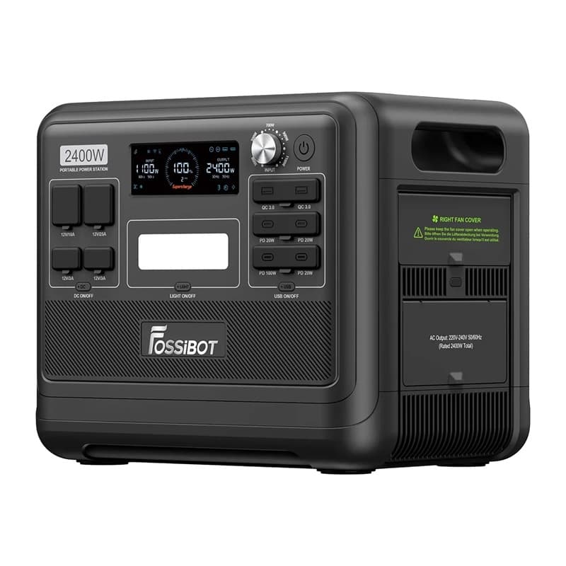 FOSSIBOT F2400 Σταθμός Φόρτισης 2400W, Μαύρος 9