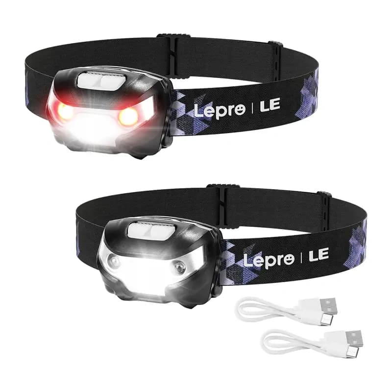LEPRO 3200008 Φακός Κεφαλής USB-C, Σετ 2 Τεμαχίων