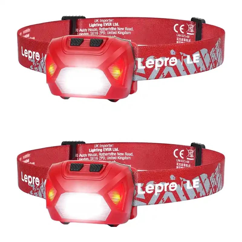 LEPRO 320014-R-2 Φακός Κεφαλής USB-C, 2 Τεμάχια