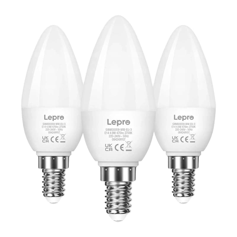LEPRO 600059-WW-EU-3 Λαμπτήρας LED E14 C37, 4,2 W, 470 lm, 2700 K, Συσκευασία 3 Τεμαχίων
