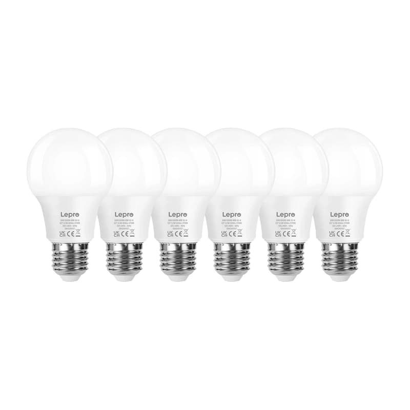 LEPRO 100089-WW-EU-6 Λάμπα LED E27 A60, 8,5 W, 806 lm, 2700 K, Συσκευασία 6 Τεμαχίων