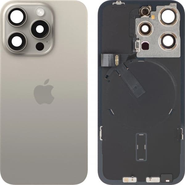 Apple Κάλυμμα Μπαταρίας / Πίσω Γυαλί iPhone 15 Pro, Φυσικό Τιτάνιο