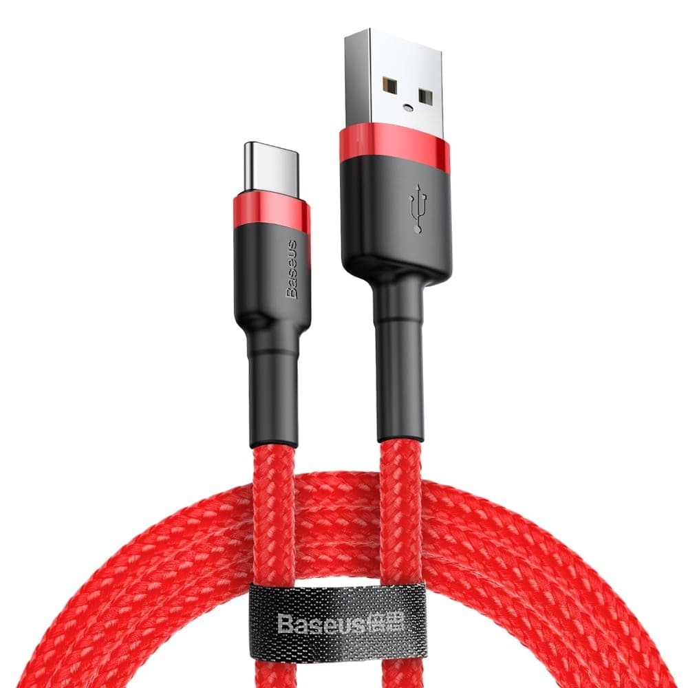 Baseus Cafule Καλώδιο durable nylon cable USB / USB-C QC3.0 2A 2M Κόκκινο (CATKLF-C09)