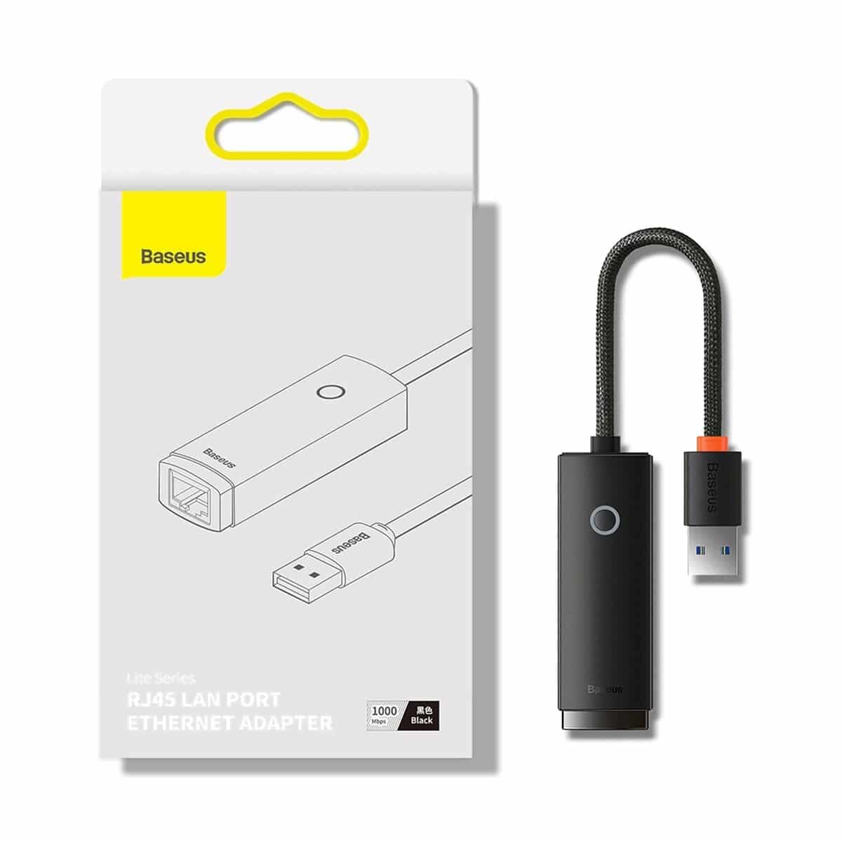 Baseus Lite Series external network card USB-A - RJ-45 1Gbps (1000Mbps) black (WKQX000101) 19