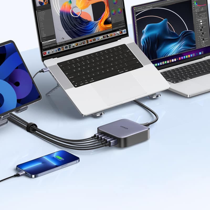 Ugreen 200W PPS multi-port charger 4 x USB Type C / 2 x USB-A gray (CD271) 2