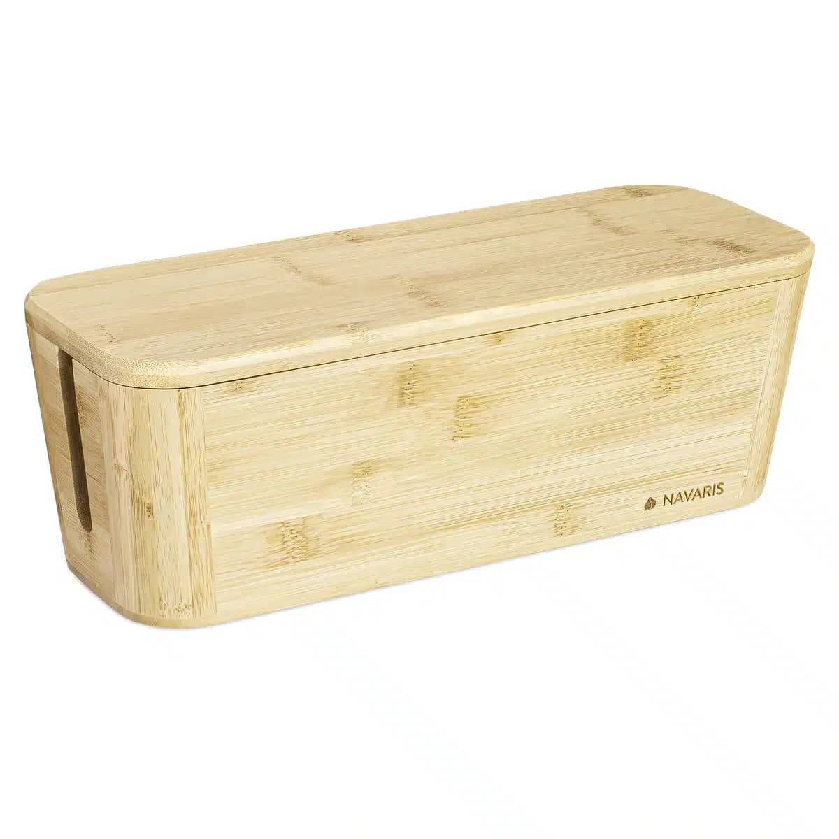 Navaris Κουτί Οργάνωσης Καλωδίων με Καπάκι 32 x 12 x 11 cm (Bamboo)