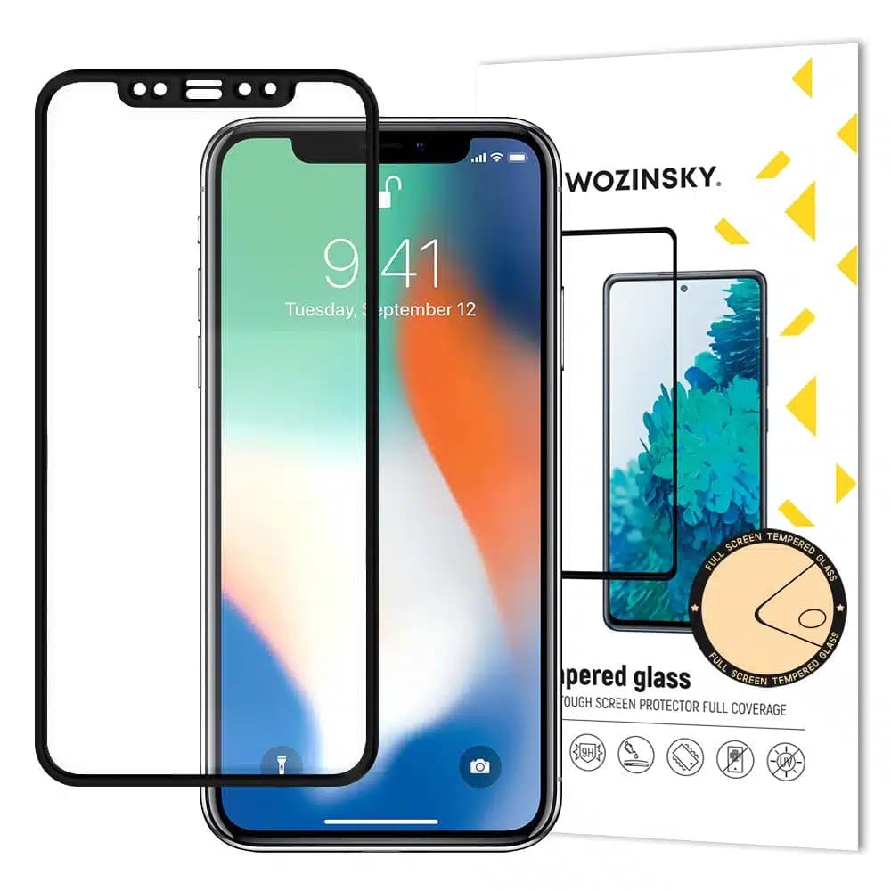 Wozinsky super tough full glue tempered glass full screen with frame case friendly Apple iPhone xr / iPhone 11 Μαύρο