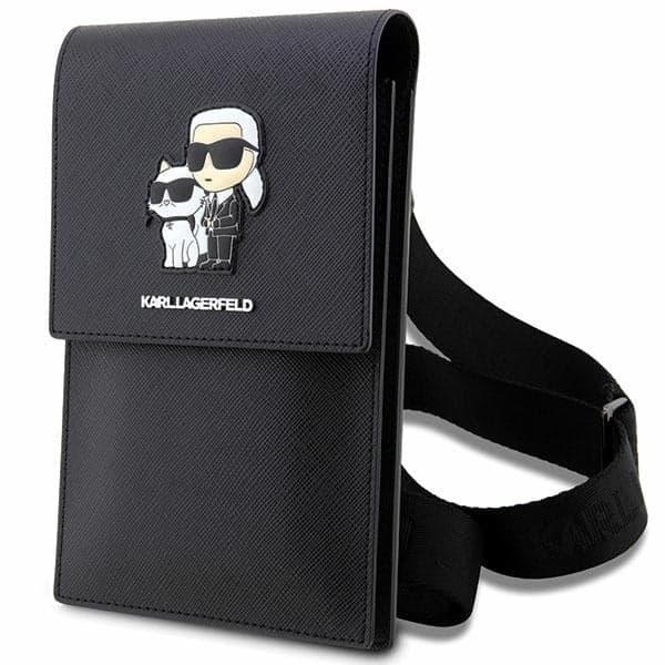 Karl Lagerfeld Τσάντα KLWBSAKCPMK μαύρη/black Saffiano Karl & Choupette