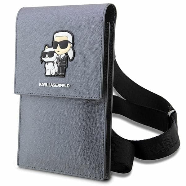 Karl Lagerfeld Τσάντα KLWBSAKCPMG ασημί Saffiano Karl & Choupette