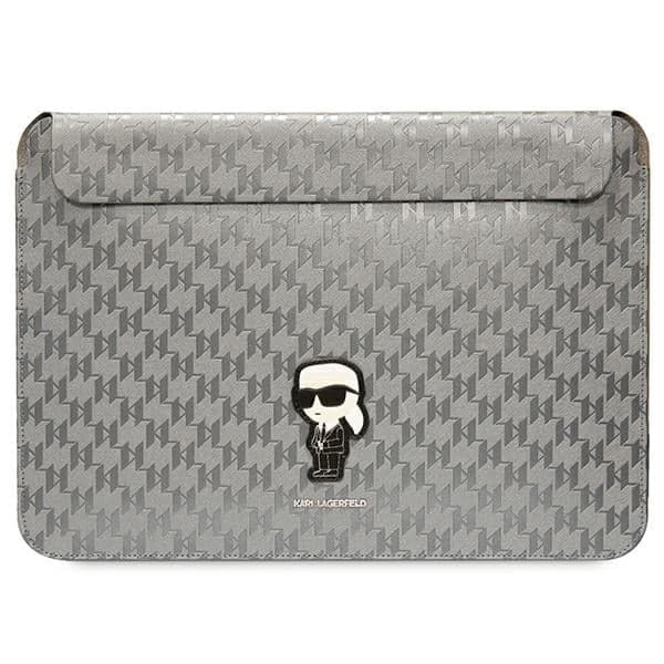 Karl Lagerfeld Θήκη KLCS14SAKHPKG 14" ασημί Saffiano Monogram Ikonik