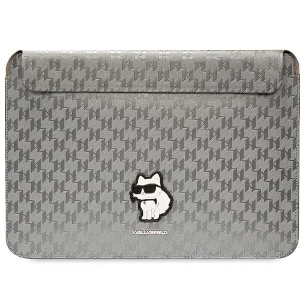 Karl Lagerfeld Θήκη KLCS14SAKHPCG 14" ασημί Saffiano Monogram Choupette