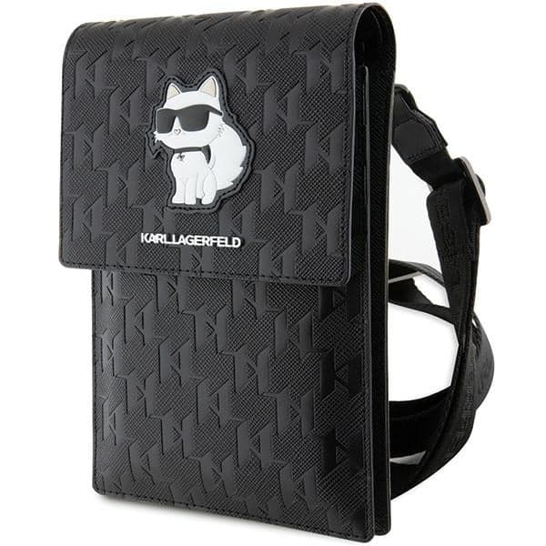 Karl Lagerfeld Τσάντα KLWBSAKHPCK μαύρη/black Saffiano Monogram Choupette