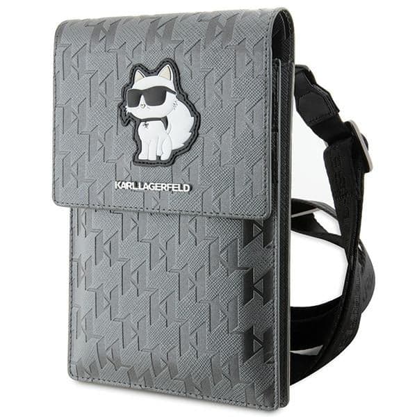 Karl Lagerfeld Τσάντα KLWBSAKHPCG ασημί Saffiano Monogram Choupette