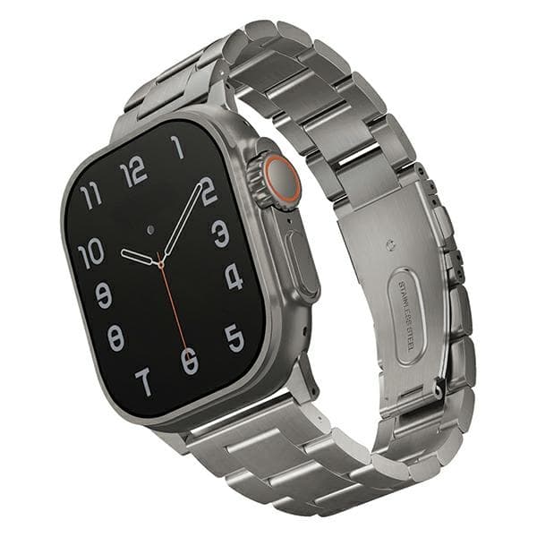 UNIQ pasek Osta Apple Watch 42/44/45/ 49mm Series 1/2/3/4/5/6/7/8/9/10/SE/SE2/Ultra/Ultra 2 Stainless Steel srebrny/titanium silver