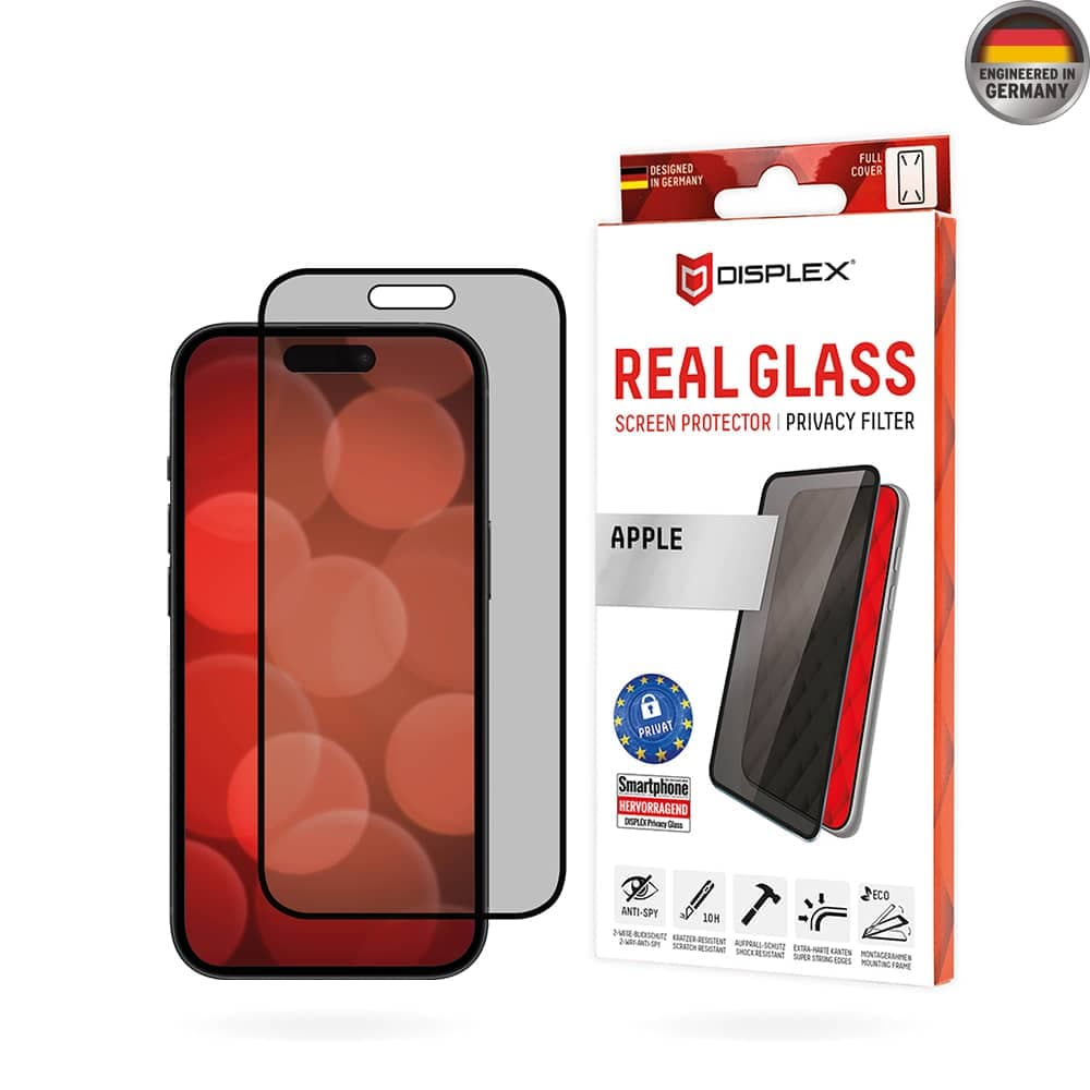 Displex Προστασία Οθόνης για iPhone 16 Plus - Real Glass Privacy Full Cover