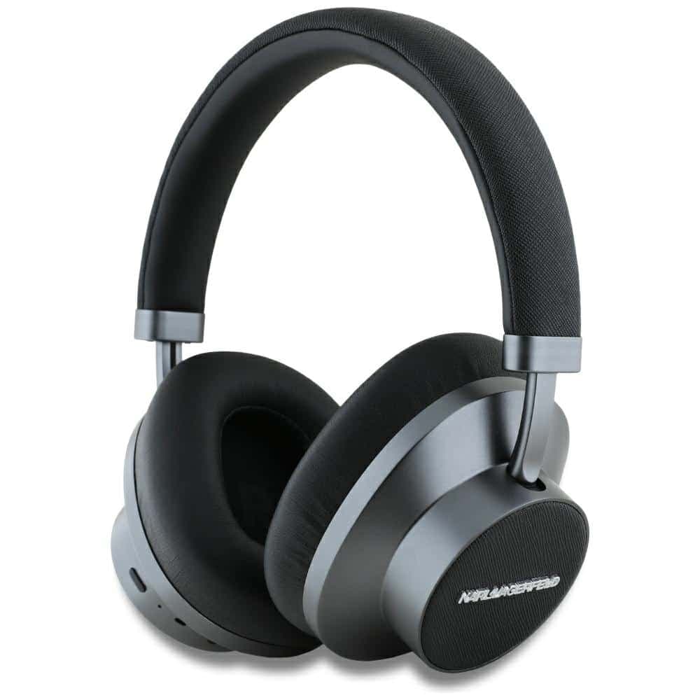 Ακουστικά Karl Lagerfeld Saffiano με επιμήκη ακουστικά Bluetooth ANC On-Ear, μαύρα