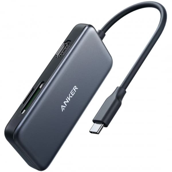 Anker Hub USB-C Hub, 2 x USB-A 3.0 - 1 x HDMI - 1 x SD - 1 x microSD, Μαύρο A8334HA1