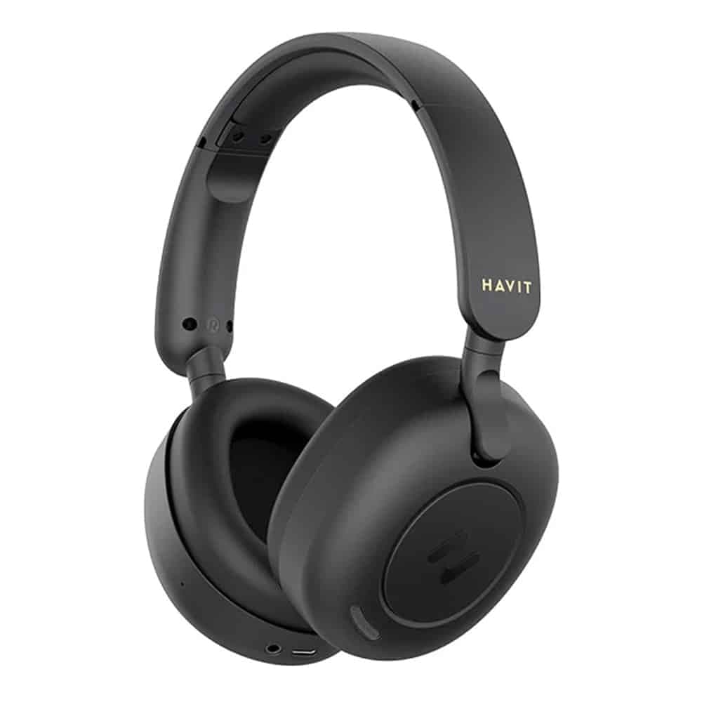 Havit - Wireless Headphones (h655bt) - On-Ear, Bluetooth 5.3, Hybrid Active Nosie Cancelling, 700mah, Foldable, USB-C - Black