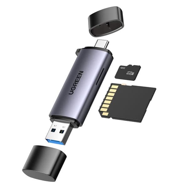 Usb / Usb-C Card Reader Ugreen Cm185, Sd - Microsd, Grey
