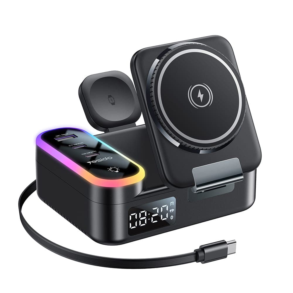 Yesido - Ασύρματος Σταθμός Φόρτισης (DS38) - 8 σε 1, MagSafe, Γρήγορη Φόρτιση, για iPhone, Apple Watch, Ακουστικά, 65W - Μαύρο