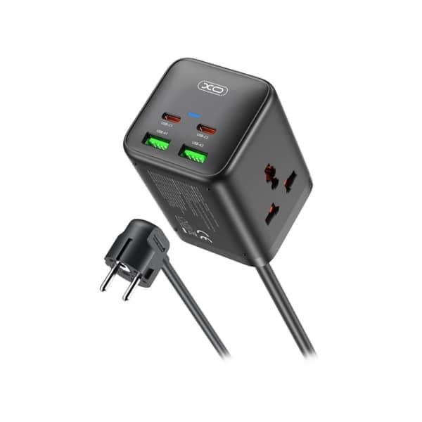 Πολύπριζο XO DESIGN WL24, 2 x Πρίζα, Μαύρο