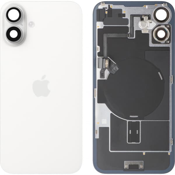 Κάλυμμα μπαταρίας / πίσω γυαλί για Apple iPhone 16 Plus, λευκό, τραβηγμένο (βαθμού Α)
