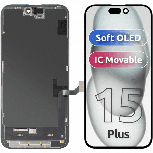 Μονάδα οθόνης LCD MP για Apple iPhone 15 Plus, Μαλακό OLED FHD IC Κινητό Έκδοση, Aftermarket, Μαύρο