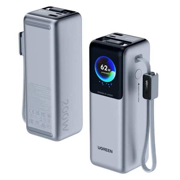 Φορτιστής UGREEN PB728 (75702B), 25000mAh, 200W, QC + PD, Γκρι