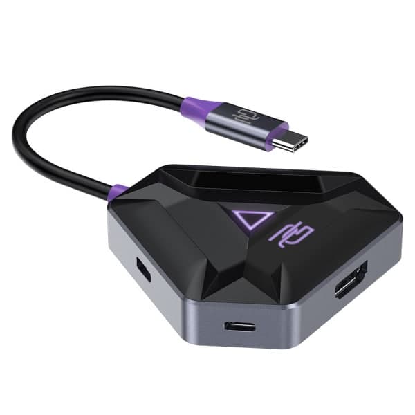 Proove - Σταθμός σύνδεσης Gaming Spectre 5 σε 1 (HBPG10221205) - Type-C σε 2x USB 3.0, Type-C, HDMI, PD100W - Σκούρο γκρι