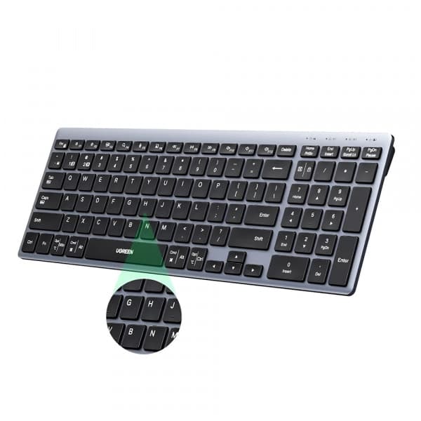 Ασύρματο πληκτρολόγιο UGREEN K552 (75163), BT / Wi-Fi, Μαύρο