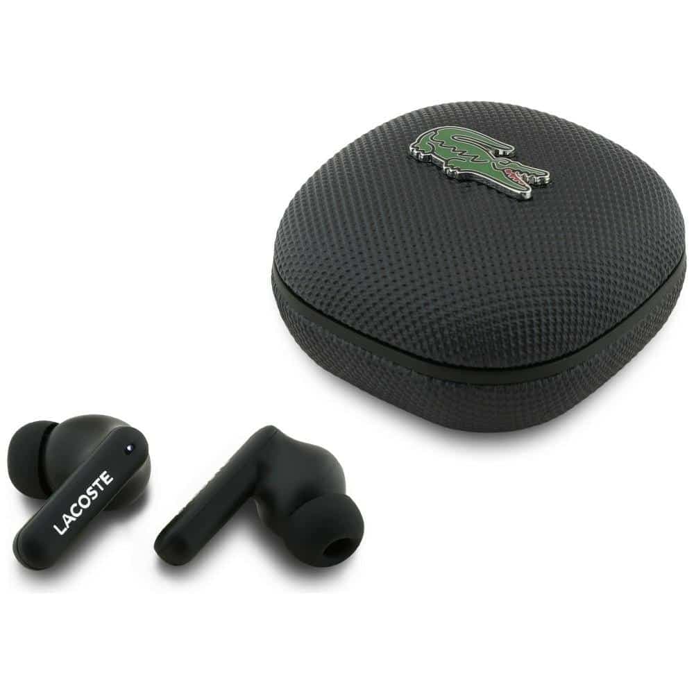 Ακουστικά TWS Lacoste Iconic Petit Pique Bluetooth μαύρο