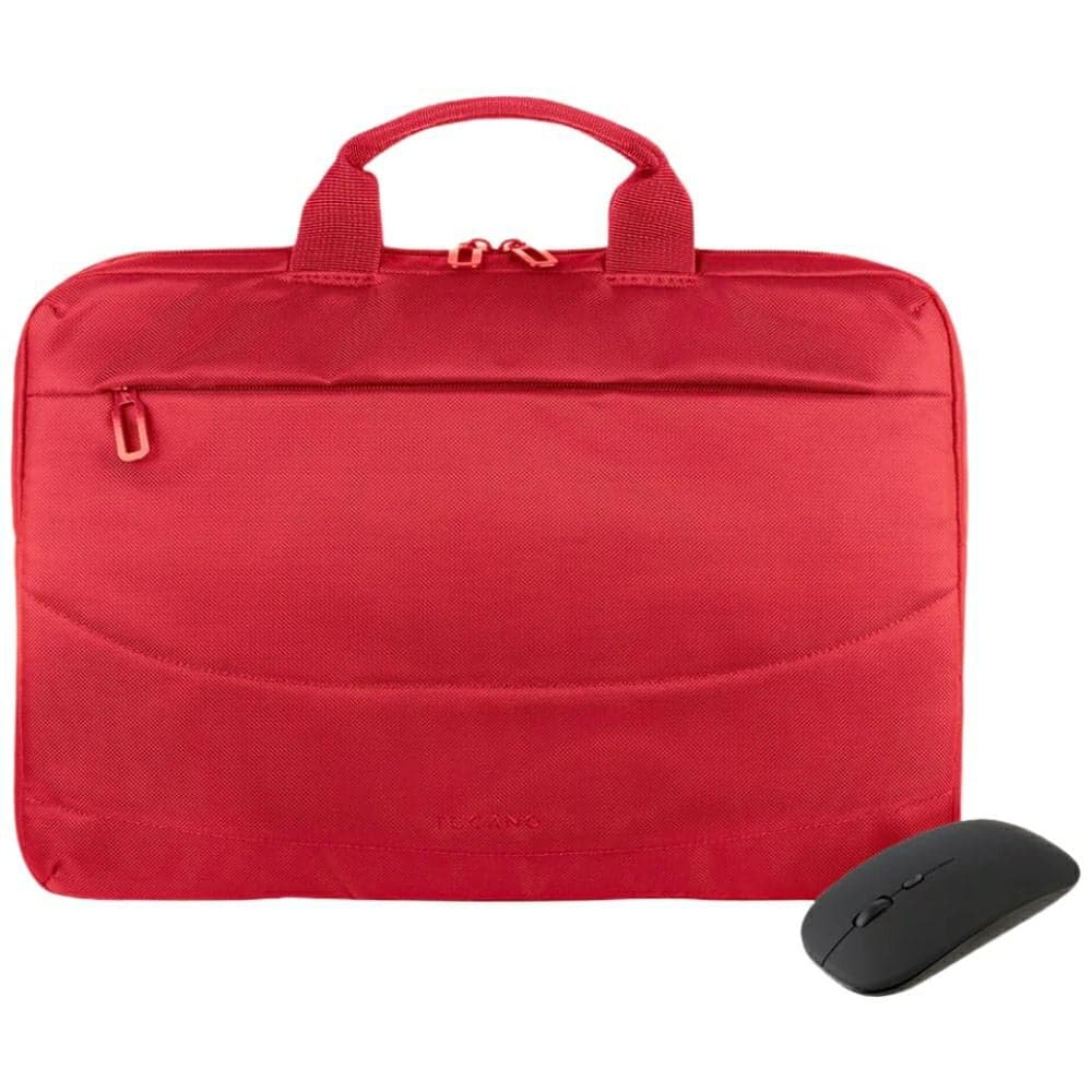 Σετ Tucano Borsa Idea: Τσάντα φορητού υπολογιστή 15,6" + ποντίκι, κόκκινο