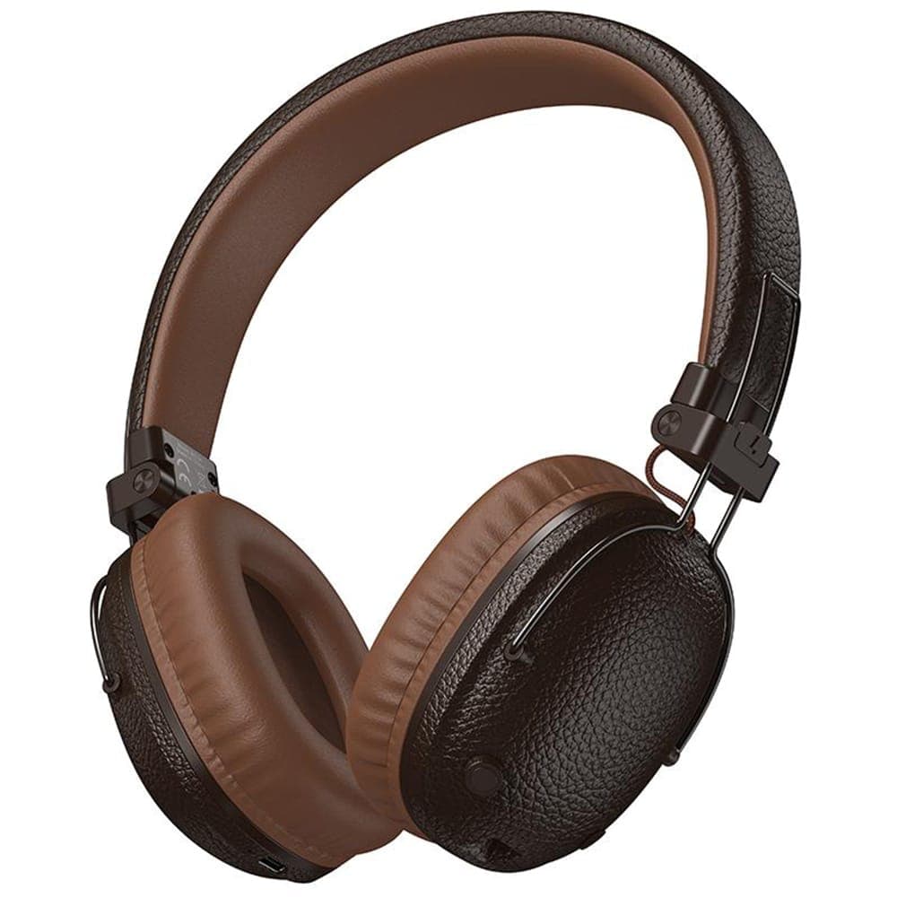 Borofone BO34 Ασύρματα Ακουστικά, Bluetooth V5.4, 32 Ώρες Αναπαραγωγής, Γρήγορη Φόρτιση, Δέρμα PU, Καφέ
