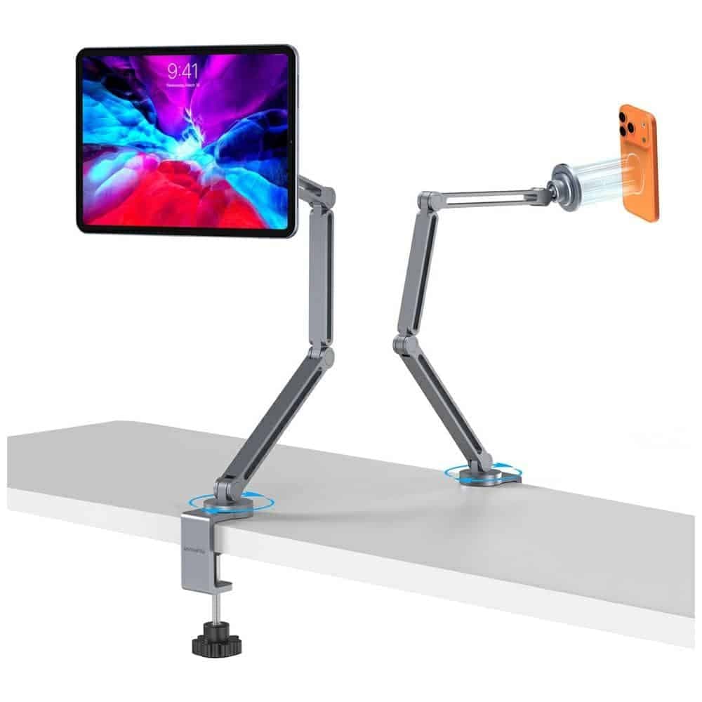 4smarts Mount ErgoPro Desk Clamp Μαγνητική Βάση για Τηλέφωνο και Tablet, Γκρι
