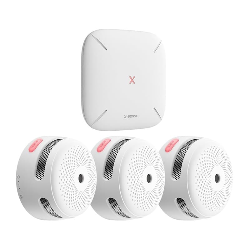 X-Sense FS31 Σετ Ανιχνευτών Καπνού, Έξυπνο Σύστημα με 3 Ανιχνευτές XS01-M και Σταθμό Βάσης SBS50