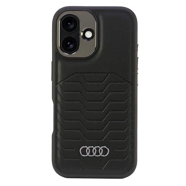 Audi θήκη σκληρή συνθετικό δέρμα MagSafe iPhone 16 6.1" μαύρο AU-TPUPCMIP16-GT/D3-BK