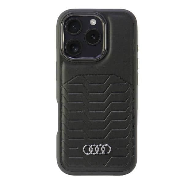 Audi θήκη σκληρή συνθετικό δέρμα MagSafe iPhone 16 Pro 6.3" μαύρο AU-TPUPCMIP16P-GT/D3-BK