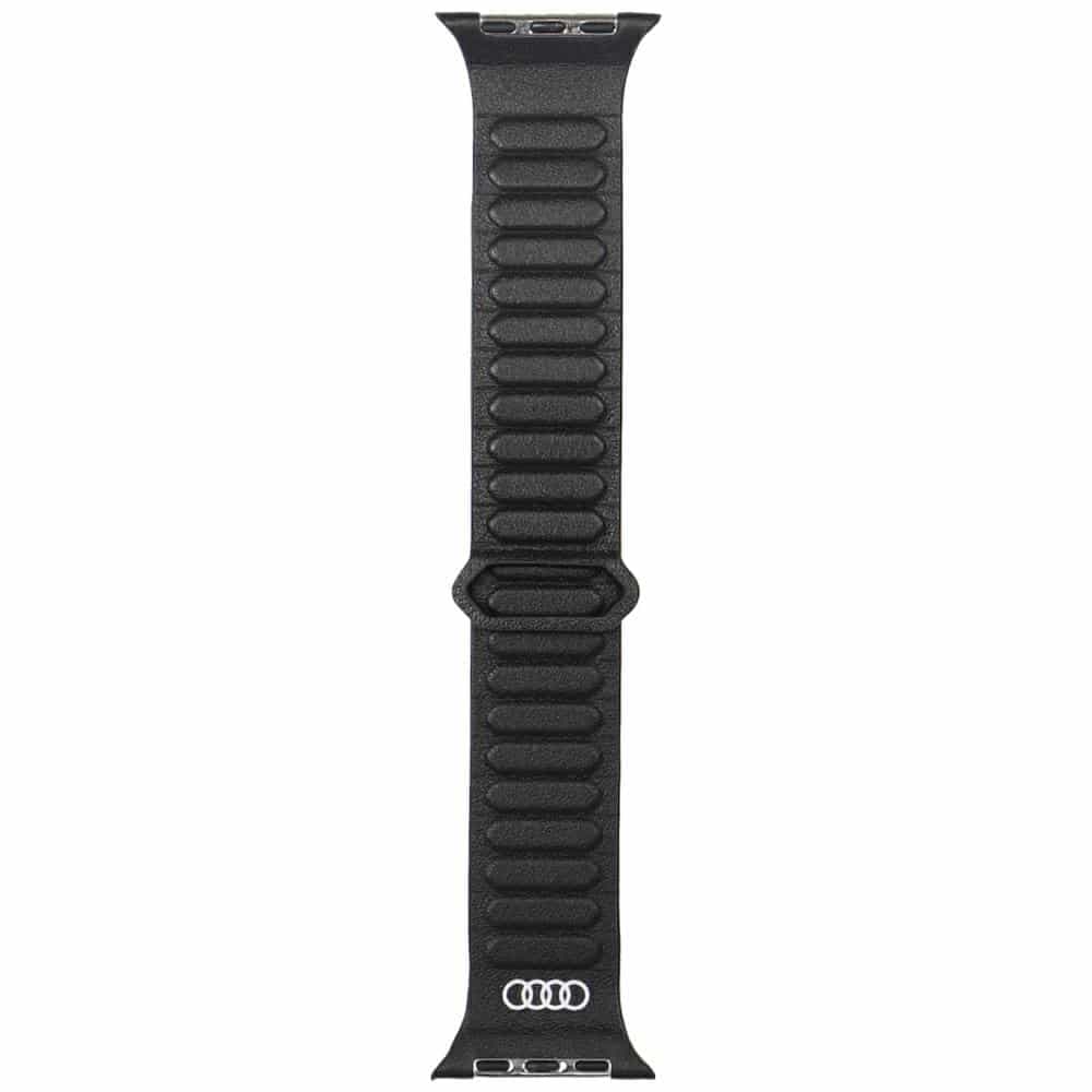 Audi Λουράκι με Μαγνητικό Κρίκο για Apple Watch, Γνήσιο Δέρμα, Μαύρο, 44/45/46/49mm