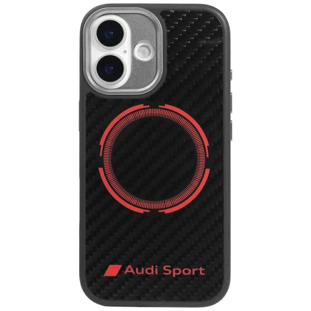 Θήκη Audi RSQ Carbon Fiber Sport Red Circle MagSafe για iPhone 17 μαύρο