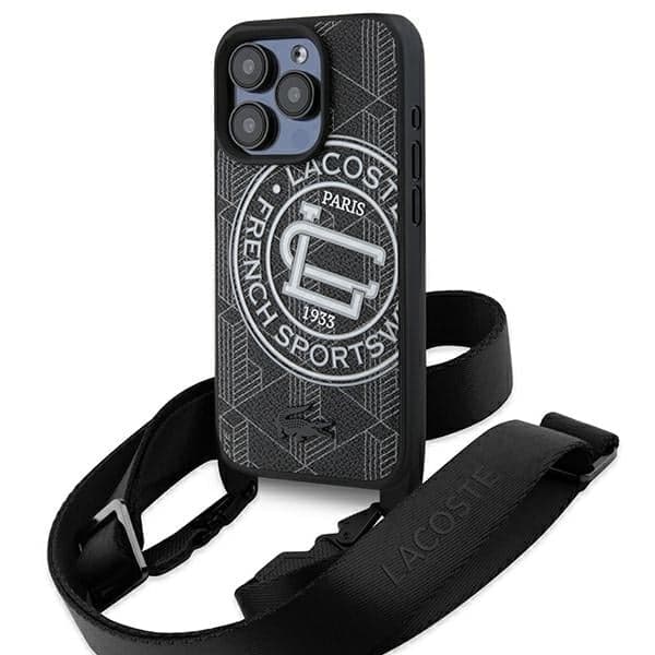 Lacoste LCHMP16XSPSWK Μαύρη σκληρή θήκη για iPhone 16 Pro Max 6,9" Mono Sportswear MagSafe